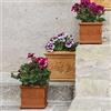 Decor Space Decorspace Vaso Quadro Uva quadrato in resina con decorazione per esterno Made in Italy (35 cm, Terracotta)