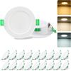 Fynokst Faretti LED da incasso da 230 V, 3000 K/4000 K/6500 K, temperatura di colore regolabile, faretti LED da 7 W, dimensioni del foro 68 mm - 78 mm, IP44, per cucina, bagno, soggiorno, set da 20