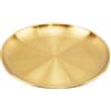 Vusddy Vassoio dorato, rotondo, in acciaio inox, con display in metallo, per candele, gioielli, trucco, set da tè, vasi, tavolo d'ingresso decorativo (20 cm)