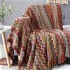 LumiSyne Coperta a Maglia Sfrangiata Houndstooth Bohémien Plaid Calda Coperte In Maglia Copriletto a Maglia Coperta Da Tiro Per Letto Poltrona o Divano 130x230cm