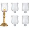 Glasseam Bicchieri Tealight In Vetro Per Candelieri: Set Di 5 Portacandele In Vetro Per Candelieri Portacandele Trasparente In Per Con Anello In Gomma Per Lampadario