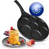 endusor Padella per Pancake con Faccine per Bambini - Ø26cm Padella per Pancakes smiley antiaderente | Per Fornelli a Induzione Gas Ceramica Elettrici Alogeni | Piastra 7 stampi per Pancakes Smiley