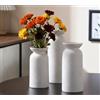 VASETOPIA Set di 3 Vasi in Ceramica, Moderna Minimalismo Fiori Vaso Decorazione per Soggiorno, Camera da Letto, Ufficio (12 Bianco)