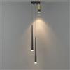 Mjsdjof Lampada a sospensione a LED creativa a tubo lungo con faretto girevole Finitura nera Illuminazione a sospensione lineare in ferro battuto Luci decorative minimaliste moderne per il comodino della came