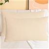 SWJ-swjssb Copri Cuscini Velluto A Coste - Set di 2, Fodere Quadrato E Rettangolare, Copricuscino Elasticizzati con Cerniera, per Divano E Camera da Letto, Lavabili(Beige,35x35 cm Set of 2)