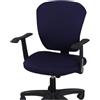 SHILINTONG Coprisedia girevole per sedia da ufficio e computer, 2 pezzi, tessuto jacquard universale, sfoderabile, lavabile, antipolvere (blu navy)