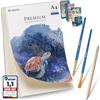 CreaTek Carta ad acquerello A4 300 g, 30 fogli, qualità premium, colore bianco naturale, formato A4, inclusi corsi video