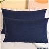 SWJ-swjssb Copri Cuscini Velluto A Coste - Set di 2, Fodere Quadrato E Rettangolare, Copricuscino Elasticizzati con Cerniera, per Divano E Camera da Letto, Lavabili(Navy Blue,30x60 cm Set of 2)
