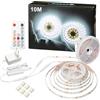 WOBANE Striscia Led 10 Metri Bianco, 2 x 5m Strisce Led Luce Bianca Freddo 6000K con Telecomando Dimmerabile, Striscia Led Adesiva con Alimentatore 12V per Decorazione Interni,Camera,Soggiorno,Cucina