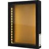 hvfun Scatola per ombre in legno rustico nero con luci, vetrina illuminata a LED per tappi per vino, cartoline ed espositori creativi, presentazioni artistiche