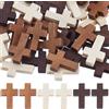 SUNNYCLUE 1 scatola Da 48 pezzi 3 colori Perline di Legno Pasquali Perline Distanziatrici A Croce Perline Distanziatrici A Croce Perline Distanziatrici Bianche In Bronzo Perline Distanziatrici Sciolte