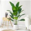Generic Pianta di palma tropicale artificiale, grande monstera finta con foglie realistiche al tatto, pianta decorativa per interni con cesto intrecciato (88 cm, 24 foglie)
