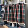 Yaland Karomuste - Tendina da cucina con bordo in pizzo, stile rustico, con passante per bastone, 1 pezzo, verde, altezza x larghezza 60 x 65 cm