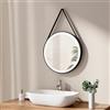 EMKE Specchio da Bagno Rotondo con Illuminazione, 50 cm - Specchio LED con 3 Colori di Luce Regolabili, Interruttore Tattile, Funzione Memoria e Striscia di Specchio Nera