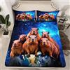 Homemissing Set di biancheria da letto con motivo capybara divertente e carino Galaxy Capybaras lenzuolo con angoli Cartoon Capybara set di biancheria da letto Kawaii decorazione camera da letto Capybara con 2 f