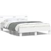 Festnight Giroletto con LED Senza Materasso Bianco 120x200 cm, Struttura Letto, Giroletto, Telaio Letto Matrimoniale, Letti Singoli, Letto Una Piazza E Mezzo, Letto Singolo