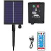 Joysing 1200mAh Pannello Solare per Catena Luminosa | Pannello Solare Portatile Telecomando 8 Modalità Timer Doppia Ricarica Sole & USB-C Impermeabile IP65