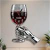 HCLRIU Orologio da Parete Personalizzato a Forma di Bicchiere da Vino, Decorazione da Parete in Acrilico 2D, Supporta Nomi Personalizzati, Regalo di Compleanno per Intenditori di Vino