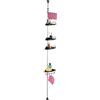 Relaxdays Mensola Telescopica Doccia Senza Foratura, 99-311 cm, 4 Ripiani Angolari Portasapone, Portaoggetti Bagno, Nero