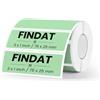 FINDAT Etichette Termiche Verde 76 X 25 mm Rotolo Vinile Impermeabile Stampabile Adesivi Termici per Ufficio Designs Codice a Barre Spedizione 500 pezzi.