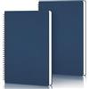 Yarotm Quaderno a Quadretti A4-2 Pezzi Quaderni a Spirale - 21x29.2cm Block Notes A4-100g / m² Carta a Quadretti Taccuino Appunti - 120 Pagine Notebook Quaderno Diario Blu Scuro