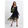 Desigual, Vestito a maniche lunghe midi M. C. Lacroix, Donna, Nero, L