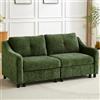 JIEXI Divano Angolare con Funzione Letto in Velluto a Coste, Divano a Forma di L, 251cm (Verde Scuro 2)