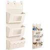 OMJMYY Borsa Portaoggetti da Parete 40 x 90 cm Portaoggetti da Appendere Pieghevole con 3 Ganci Organizer Appeso Tasca in Tessuto Oxford per Camera Cucina Bagno Dormitorio Ufficio(Beige)