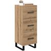 vidaXL Credenza con cassetto Rovere artigianale 34,5 x 34 x 90 cm, Mobile Sideboard Rustico, Unità di Stoccaggio Rectangolare, Mobili in Legno Resistenti, Organizzazione Multiuso