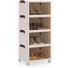 RELAX4LIFE Scatole per Scarpe Impilabili 4 Piani, Organizzatore Pieghevole