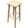 Acan Tradineur - Sgabello quadrato alto in legno con gambe arrotondate, sgabello da bar, bar e cucina, 70 x 28 x 28 cm
