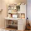 LIJBDDM libreria con scrivania,Scrivania per Casa e Ufficio con Ripiano Portaoggetti e Libreria Postazione di lavoro domestica con scaffali contenitori per PC per Lavorare e Studiare