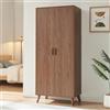 [en.casa] Armadio con 2 Ante e Scomparto 191x80x52 cm Effetto Noce