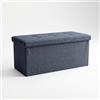 INTRECCI Pouf Salvaspazio in Tessuto - Panca Imbottita Versatile e Facile da Pulire - Contenitore 76x34x34 cm - Design Moderno, Compatto e Capiente, Facile da Montare - Colore: Blue Jeans