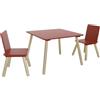 Alice's Garden Set tavolo e 2 sedie per bambini Terracotta - 60x60x44 cm