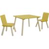 sweeek Set tavolo e 2 sedie per bambini Giallo - 60x60x44 cm