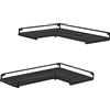 VASAGLE Librerie Angolari a Forma di L, Set di 2, Mensole Angolari da Muro, Scaffale Galleggiante, Stile Industriale, per Soggiorno, Camera da Letto, Cucina, Nero LLS831B22