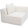 Mendler Elemento angolare/modulo divano HWC-O54, poltrona lounge imbottita, stoffa/tessuto (300 g/m²) 63x97x97cm - avorio