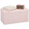 HOMCOM Puff contenitore, panca contenitore pieghevole, 84 L, 76x38x38 cm, rivestimento in lino sintetico, baule contenitore, carico 120 kg, sgabello per soggiorno, camera da letto, ingresso, rosa