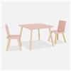 Alice's Garden Set tavolo e 2 sedie per bambini Rosa - 60x60x43 cm