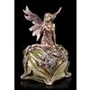 Figuren Shop GmbH Fantasy Cofanetto - Elfo su fiore | Fata decorativa statuetta Veronese portagioielli