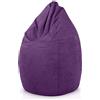 Green Bean© Poltrona a sacco con schienale 60x60x90cm - Cuscino per interni 220Lt riempimento accogliente e lavabile - Cuscino da pavimento pouf sedia sgabello