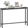 HOMCOM Tavolo consolle moderno Tavolo consolle stretto da corridoio Tavolo da divano con piano effetto marmo e struttura in metallo per il soggiorno e l'ingresso 100x20x66 cm Nero
