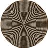 vidaXL Tappeto fatto a Mano Moquette Carpetta Pavimento Cuscino da Pavimento Soggiorno Camera da Letto Interna Casa Iuta con Design a Spirale Nero 90 cm