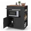 Giantex Credenza da Cucina su Ruote, Isola Mobile, Carrello da Servizio con Cassetto e 3 Ripiani, 2 Colori, 75 x 46 x 90,5 cm (Nero)