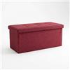 INTRECCI Pouf Salvaspazio in Tessuto - Panca Imbottita Versatile e Facile da Pulire - Contenitore 76x34x34 cm - Design Moderno, Compatto e Capiente, Facile da Montare - Colore: Bordeaux