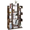 HOMASIS Libreria Scaffale a Forma di Albero con 13 Ripiani, Espositore, Porta Piante, Libreria da Parete per Studio, Soggiorno, Camera da Letto, 86 x 23,5 x 140,5 cm (Marrone)