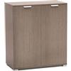 milani home - armadietto 2 ante 75 x 38 x 85 cm, rovere grigio, truciolare bilaminato, mobile contenitore bagno cucina soggiorno