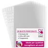 LifeChic 20 Buste Plastificate A4 Trasparenti 210x297mm - Buste a Foratura Universale per Raccoglitori ad Anelli - Porta Documenti Resistenti e Pratiche