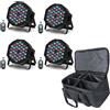 U`King 4PCS PAR LED RGB 72W LUCI DA PALCO CON TELECOMANDO E ATTIVAZIONE AUDIO